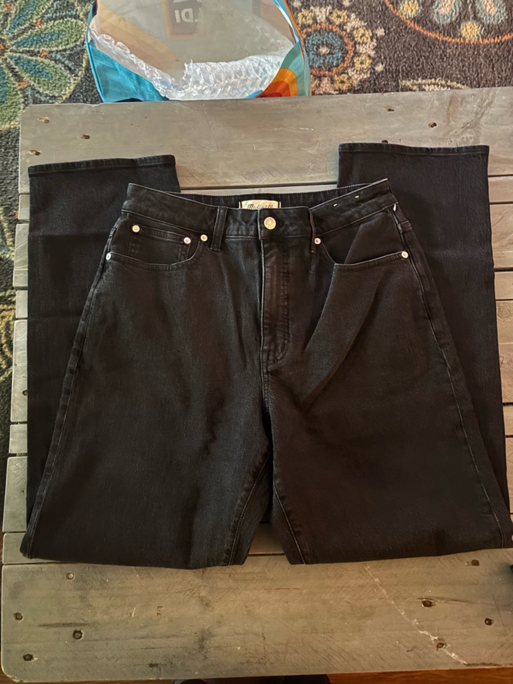 NWOT Madewell 90’s Straight Black Wide-Leg Jeans